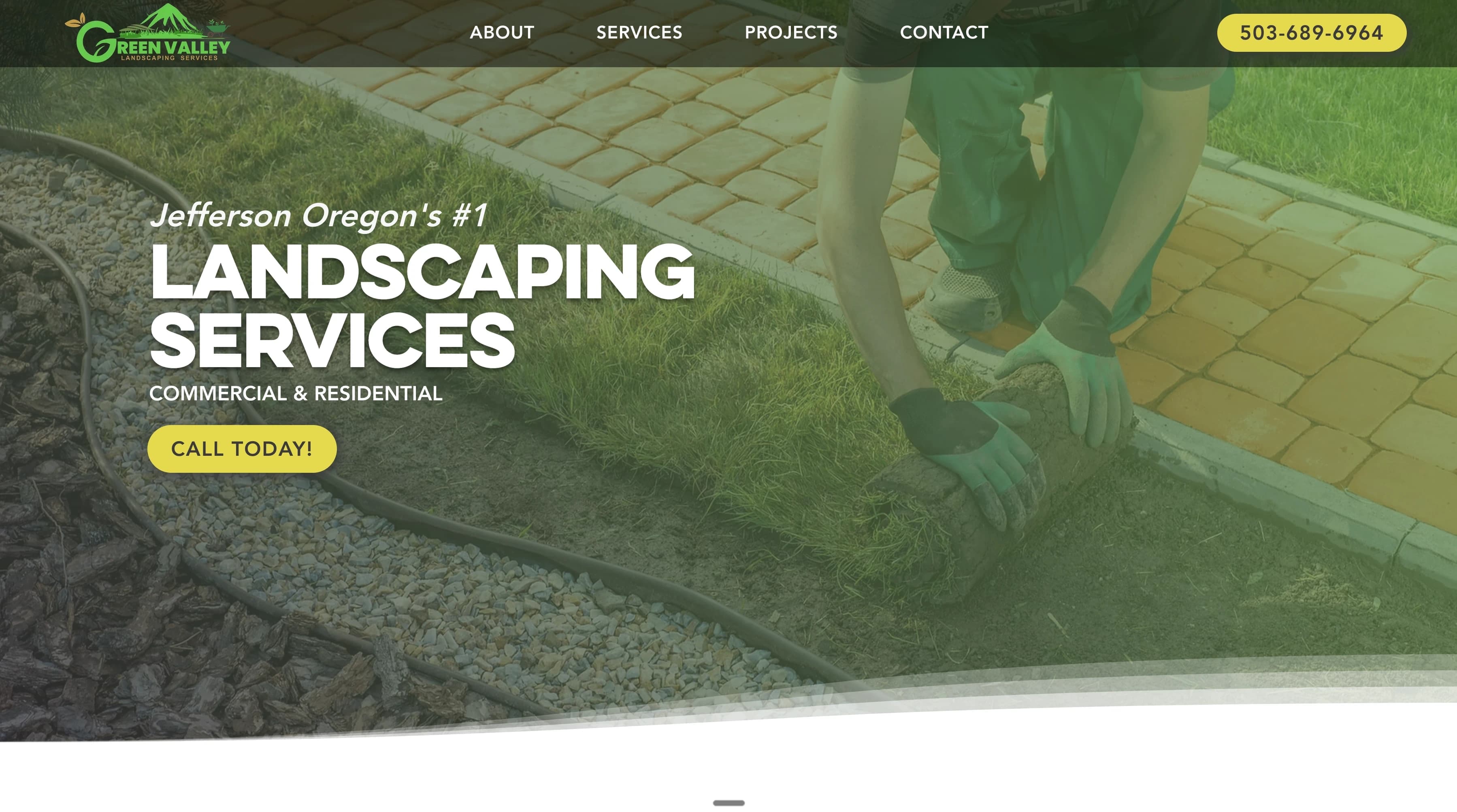 Green Valley Landscaping website screenshot