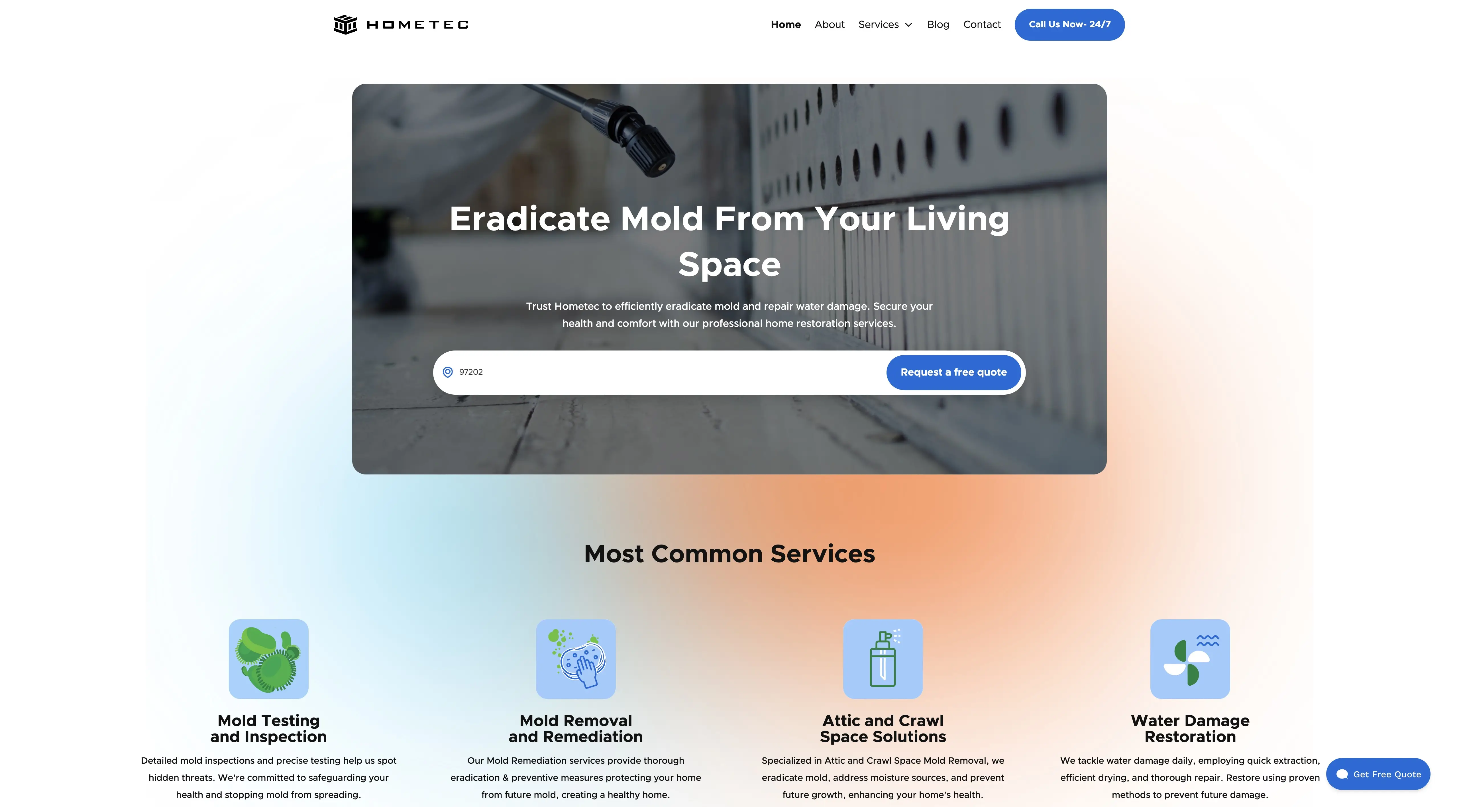 HomeTec Mold website screenshot