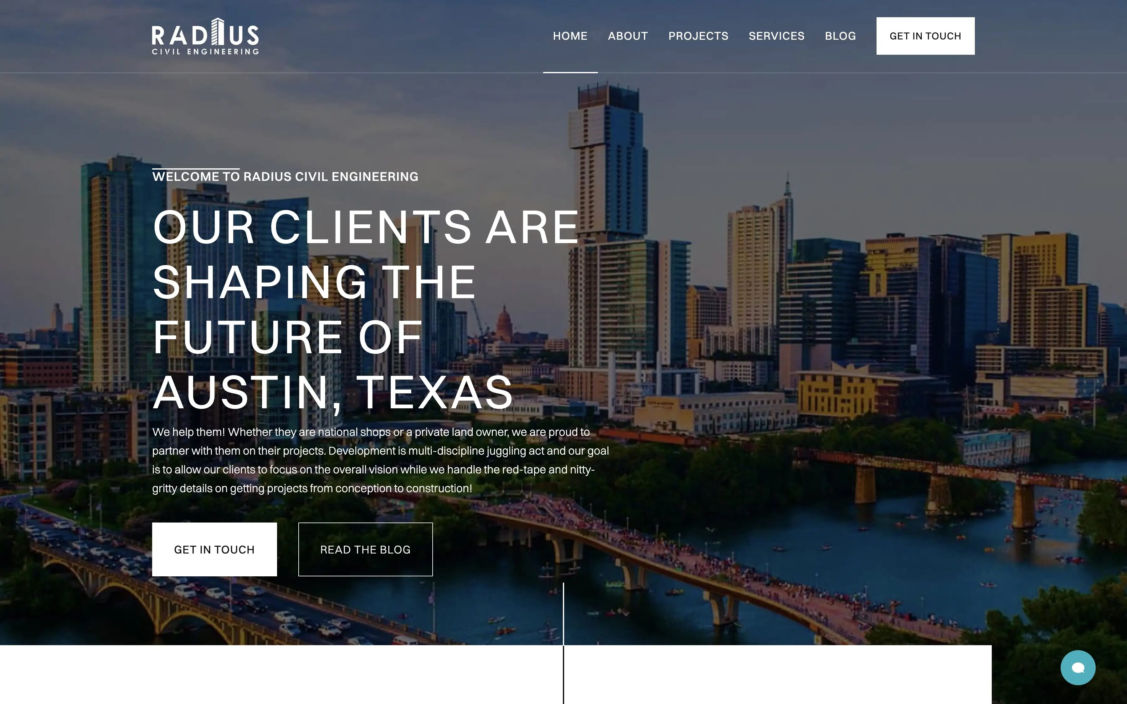 Radius Civil Engineering website screenshot