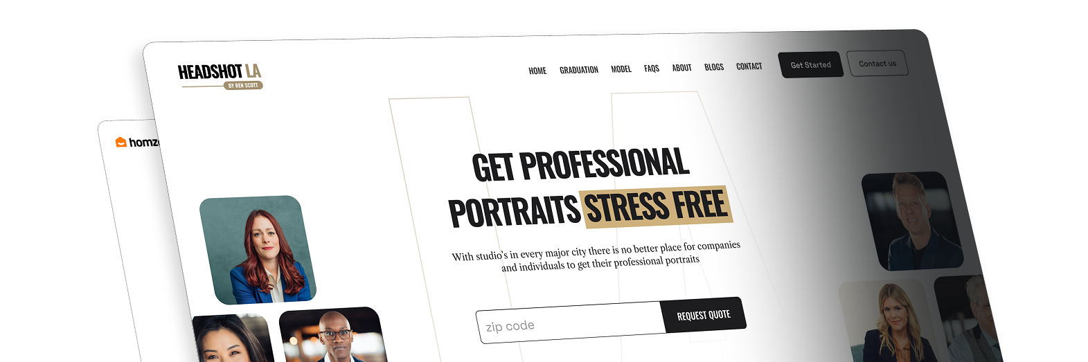 Portfolio websites showcasing Headshot LA and Homze